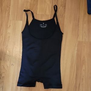 Shapewear open-bust bodysuit with short.